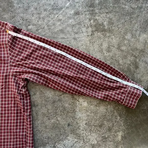 L.L. Bean Wrinkle Resistant Shirt XLT Red Plaid Like New - Picture 9 of 10